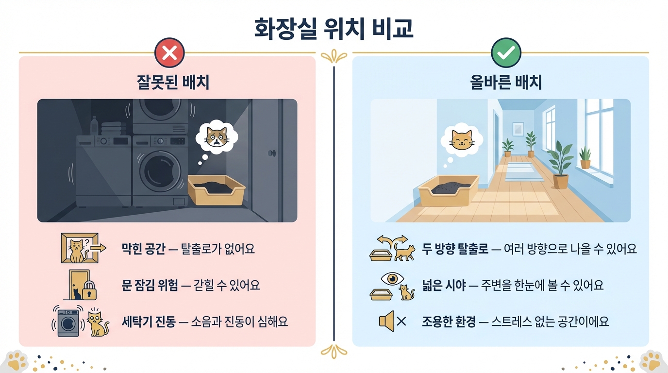 좋은 위치 vs 나쁜 위치 비교 인포그래픽