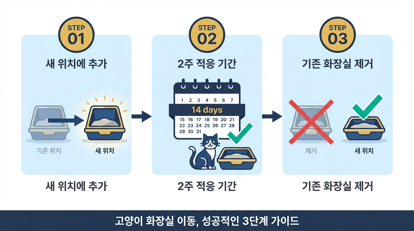 화장실 위치 이동 3단계 프로세스